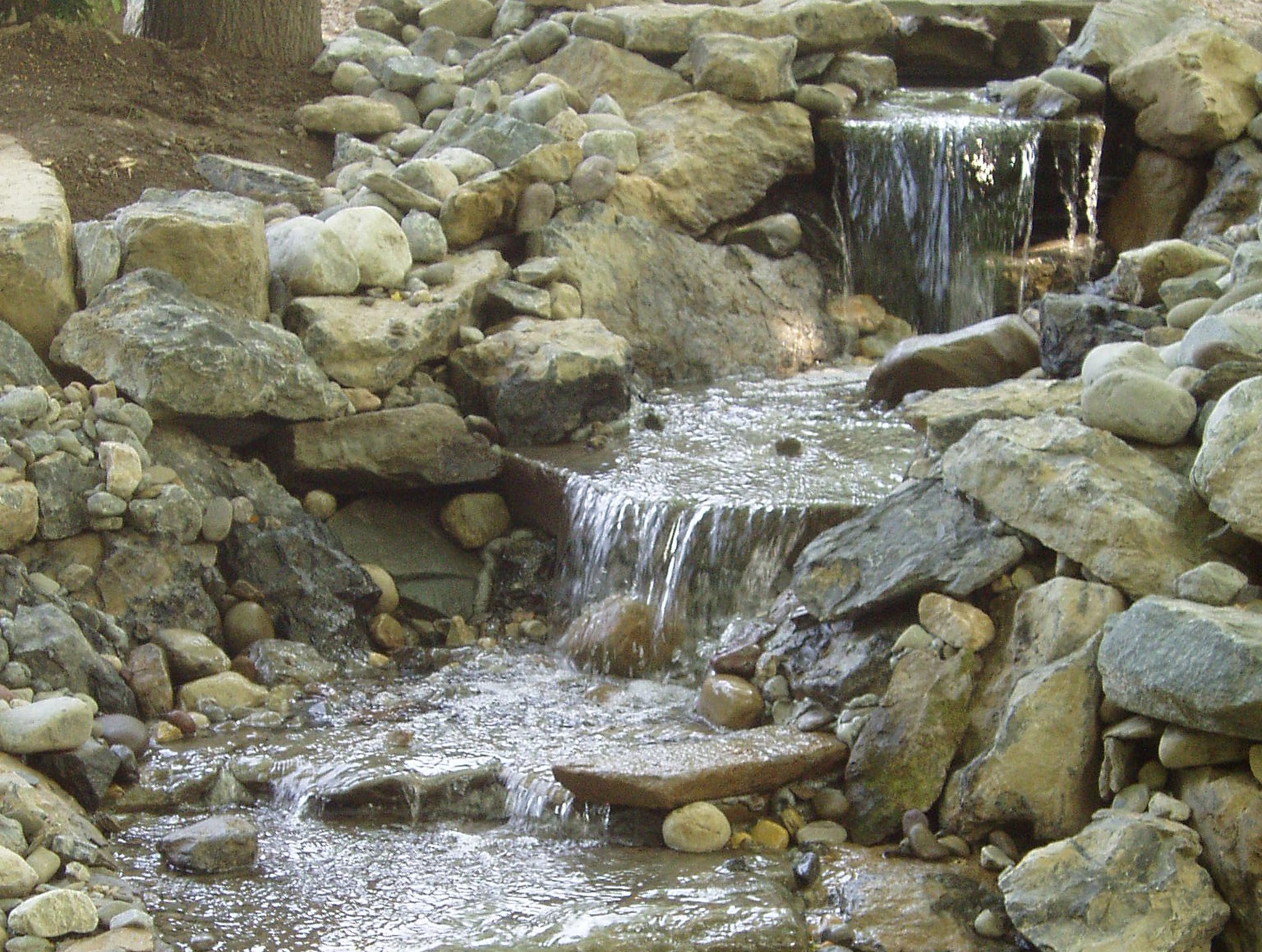 waterfall, water feature, landscape design build construction
